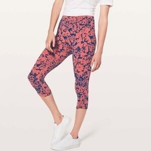 Lululemon All You Can Do Crop 19” Legging Efflorescent Dark Canyon Onyx Blue 6